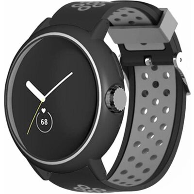Cover-Discount Google Pixel Watch - Sportarmband gelöchert schwarz (Silikon), Uhrenarmband, Schwarz Cover-Discount Google Pixel Watch - Sportarmband gelöchert schwarz (Silikon), Uhrenarmband, Schwarz
