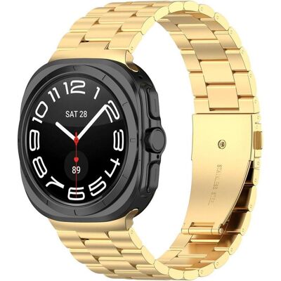 Techsuit - Watchband (W010) - Samsung Galaxy Watch Ultra 47mm - Gold (Stainless Steel), Uhrenarmband, Gold Techsuit - Watchband (W010) - Samsung Galaxy Watch Ultra 47mm - Gold (Stainless Steel), Uhrenarmband, Gold