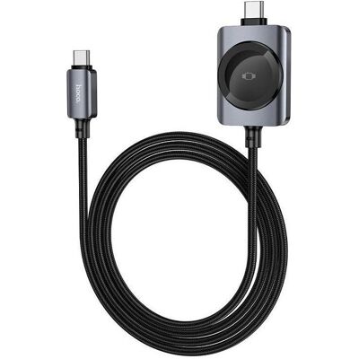 Hoco USB-C-zu-USB-C-Kabel PD100W mit kabellosem Laden für die Apple Watch, 1,2 m, CW66, schwarz, Smartwatch Zubehör, Schwarz Hoco USB-C-zu-USB-C-Kabel PD100W mit kabellosem Laden für die Apple Watch, 1,2 m, CW66, schwarz, Smartwatch Zubehör, Schwarz