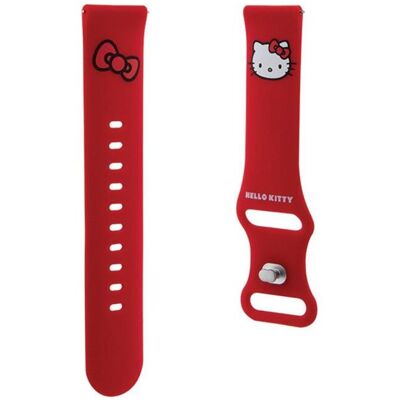 Hello Kitty Pasek Uniwersalny HKUWMSCHBLR Silicone Kitty Head czerwony/red 20mm (Edelstahl, Silikon), Uhrenarmband, Rot Hello Kitty Pasek Uniwersalny HKUWMSCHBLR Silicone Kitty Head czerwony/red 20mm (Edelstahl, Silikon), Uhrenarmband, Rot