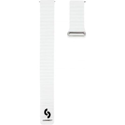 Connect 22mm Flat head Leather - Silicone Loop Magnetic Strap (130mm M/L) (22 mm, Leather, Silicone), Uhrenarmband, Weiss Connect 22mm Flat head Leather - Silicone Loop Magnetic Strap (130mm M/L) (22 mm, Leather, Silicone), Uhrenarmband, Weiss
