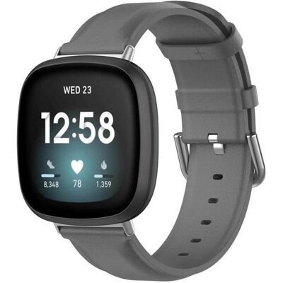Cover-Discount Fitbit Versa / Sense - Lederarmband grau (Kunstleder), Uhrenarmband, Grau Cover-Discount Fitbit Versa / Sense - Lederarmband grau (Kunstleder), Uhrenarmband, Grau