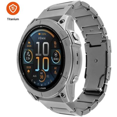 Fixed Titan Clock Basis Garmin Quickfit 26mm Smart Clock, Naturtitan (26 mm, Stainless Steel, Titanium), Uhrenarmband, Grau Fixed Titan Clock Basis Garmin Quickfit 26mm Smart Clock, Naturtitan (26 mm, Stainless Steel, Titanium), Uhrenarmband, Grau