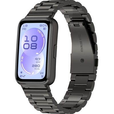 Techsuit - Watchband (W010) - Huawei Band 11 / Band 11 Pro - Black (Edelstahl), Uhrenarmband, Schwarz Techsuit - Watchband (W010) - Huawei Band 11 / Band 11 Pro - Black (Edelstahl), Uhrenarmband, Schwarz