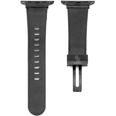 Connect Watch 38/40/41mm Single loop buckle leather strap (Leder), Uhrenarmband, Schwarz Connect Watch 38/40/41mm Single loop buckle leather strap (Leder), Uhrenarmband, Schwarz