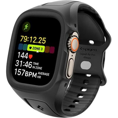 Spigen LIQUID AIR 'PRO' APPLE WATCH ULTRA 1 / 2 / 3 (49 MM) BLACK (Thermoplastic polyurethane (TPU), TPU), Uhrenarmband, Schwarz Spigen LIQUID AIR 'PRO' APPLE WATCH ULTRA 1 / 2 / 3 (49 MM) BLACK (Thermoplastic polyurethane (TPU), TPU), Uhrenarmband, Schwarz