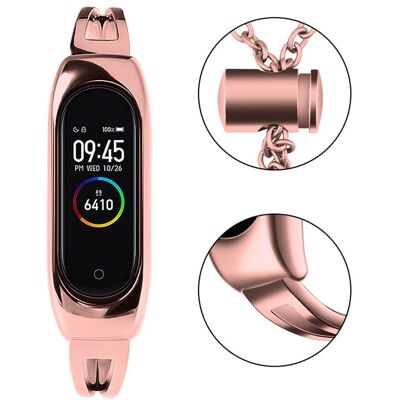 Hurtel Replacment metal band bracelet strap for Xiaomi Mi Band 6 / 5 / 4 / 3 pink (Edelstahl), Uhrenarmband, Rosa, Pink Hurtel Replacment metal band bracelet strap for Xiaomi Mi Band 6 / 5 / 4 / 3 pink (Edelstahl), Uhrenarmband, Rosa, Pink
