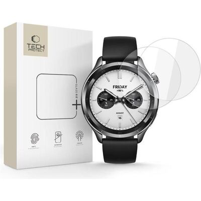 Spigen Tech-Protect Glass Fit+ 2er-Pack Panzerglas für Xiaomi Watch S4 - transparent, Smartwatch Zubehör, Transparent Spigen Tech-Protect Glass Fit+ 2er-Pack Panzerglas für Xiaomi Watch S4 - transparent, Smartwatch Zubehör, Transparent