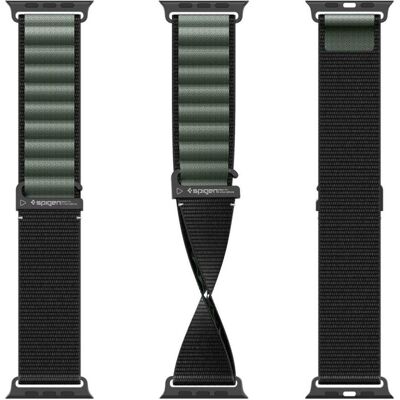 Spigen WBF1 (44 mm, 45 mm, 46 mm, 49 mm, Nylon), Uhrenarmband, Grün, Schwarz Spigen WBF1 (44 mm, 45 mm, 46 mm, 49 mm, Nylon), Uhrenarmband, Grün, Schwarz