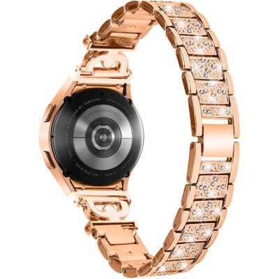 Cover-Discount Edelstahl Armband mit Strass 20mm roségold (20 mm, Edelstahl), Uhrenarmband, Gold Cover-Discount Edelstahl Armband mit Strass 20mm roségold (20 mm, Edelstahl), Uhrenarmband, Gold