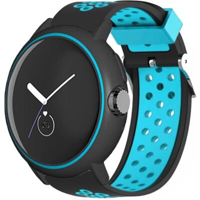 Cover-Discount Google Pixel Watch - Sportarmband gelöchert blau (Silikon), Uhrenarmband, Blau Cover-Discount Google Pixel Watch - Sportarmband gelöchert blau (Silikon), Uhrenarmband, Blau