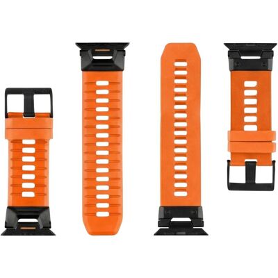 Tactical Tough Band for Apple Watch Ultra Safety Orange/Black (Edelstahl, Fluorelastomer), Uhrenarmband, Orange, Schwarz Tactical Tough Band for Apple Watch Ultra Safety Orange/Black (Edelstahl, Fluorelastomer), Uhrenarmband, Orange, Schwarz