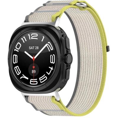Techsuit - Watchband (W054) - Samsung Galaxy Watch Ultra 47mm - Yellow / Gray (Metall, Nylon), Uhrenarmband, Grau, Gelb Techsuit - Watchband (W054) - Samsung Galaxy Watch Ultra 47mm - Yellow / Gray (Metall, Nylon), Uhrenarmband, Grau, Gelb
