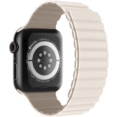 Devia Nature Silikon-Magnetarmband in Sternenstaubweiss für Apple Watch (40/41/42 mm) (Silikon), Uhrenarmband, Weiss Devia Nature Silikon-Magnetarmband in Sternenstaubweiss für Apple Watch (40/41/42 mm) (Silikon), Uhrenarmband, Weiss