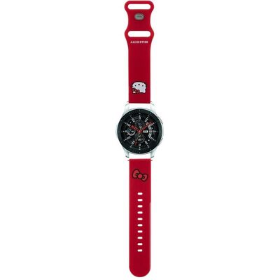 Hello Kitty Pasek Uniwersalny HKUWLSCHBLR Silicone Kitty Head czerwony/red 22mm (Edelstahl, Silikon), Uhrenarmband, Rot Hello Kitty Pasek Uniwersalny HKUWLSCHBLR Silicone Kitty Head czerwony/red 22mm (Edelstahl, Silikon), Uhrenarmband, Rot