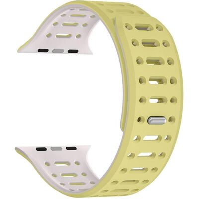 Cover-Discount Apple Watch 42/41/40mm - Silikon Sportarmband zweifarbig (Silikon), Uhrenarmband, Gelb Cover-Discount Apple Watch 42/41/40mm - Silikon Sportarmband zweifarbig (Silikon), Uhrenarmband, Gelb