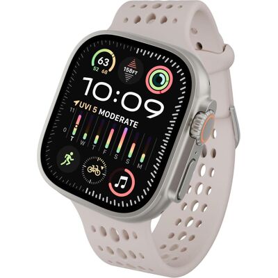 Decoded Armband Ares O Apple Watch 44–49 mm Silikon (24 mm, Silikon), Uhrenarmband, Beige Decoded Armband Ares O Apple Watch 44–49 mm Silikon (24 mm, Silikon), Uhrenarmband, Beige
