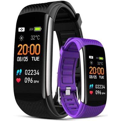 Giewont Išmanusis laikrodis Smartband Juodas GW200-3 + Dirželis Violetinis (39.90 mm, 3G), Smartwatch Giewont Išmanusis laikrodis Smartband Juodas GW200-3 + Dirželis Violetinis (39.90 mm, 3G), Smartwatch