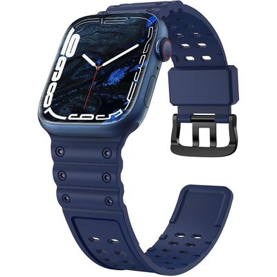 Hurtel Strap Triple Protection Strap für Apple Watch SE, 8, 7, 6, 5, 4, 3, 2, 1 (41, 40, 38 mm) Armband mar (38 mm, 40 mm, 41 mm, Edelstahl, TPU), Uhrenarmband, Blau Hurtel Strap Triple Protection Strap für Apple Watch SE, 8, 7, 6, 5, 4, 3, 2, 1 (41, 40, 38 mm) Armband mar (38 mm, 40 mm, 41 mm, Edelstahl, TPU), Uhrenarmband, Blau