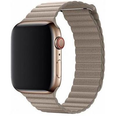 Devia Apple Watch Armband - Beiges Magnetisches Leder Loop 42/44/45/46/49mm Devia Apple Watch Armband - Beiges Magnetisches Leder Loop 42/44/45/46/49mm