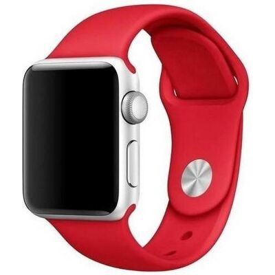 Mercury pasek Silicon Apple Watch 38/40/ 41 mm czerwony/red (Silikon, Stainless Steel), Uhrenarmband, Rot Mercury pasek Silicon Apple Watch 38/40/ 41 mm czerwony/red (Silikon, Stainless Steel), Uhrenarmband, Rot