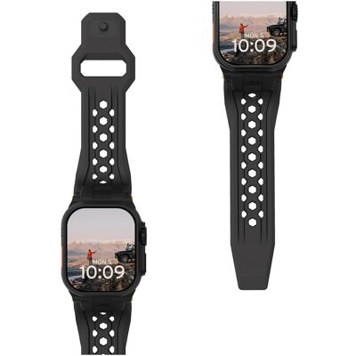 UAG Urban Armor Gear Monarch Strap Apple Watch Ultra/42/44/45/46mm schwarz/titan (194158114037) (Fluoroelastomer, Rubber, Stainless Steel), Uhrenarmband, Schwarz, Silber UAG Urban Armor Gear Monarch Strap Apple Watch Ultra/42/44/45/46mm schwarz/titan (194158114037) (Fluoroelastomer, Rubber, Stainless Steel), Uhrenarmband, Schwarz, Silber