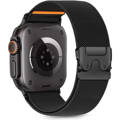 4Kom Nylon Clasp for Apple Watch 44 / 45 / 46 / 49 mm - Black (Nylon), Uhrenarmband, Schwarz 4Kom Nylon Clasp for Apple Watch 44 / 45 / 46 / 49 mm - Black (Nylon), Uhrenarmband, Schwarz