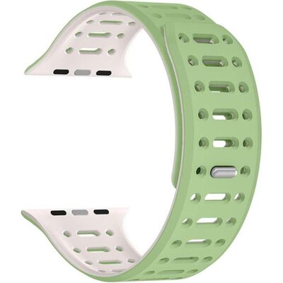Cover-Discount Apple Watch 44/45/46/49mm - Silikon Sportarmband zweifarbig (Silikon), Uhrenarmband, Grün Cover-Discount Apple Watch 44/45/46/49mm - Silikon Sportarmband zweifarbig (Silikon), Uhrenarmband, Grün