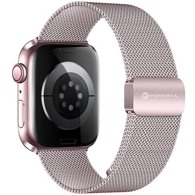 Forcell Armband Armband zur Apple Watch F-Design FA14 magnetischer Stahl 42 / 44 / 45 / 49 mm rosa (Edelstahl), Uhrenarmband, Pink Forcell Armband Armband zur Apple Watch F-Design FA14 magnetischer Stahl 42 / 44 / 45 / 49 mm rosa (Edelstahl), Uhrenarmband, Pink