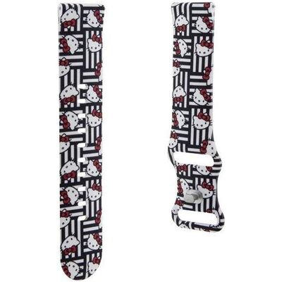 Hello Kitty Pasek Uniwersalny HKUWLSDIESK Silicone Heads & Stripes czarny/black strap 22mm (Silicone, Stainless Steel), Uhrenarmband, Schwarz Hello Kitty Pasek Uniwersalny HKUWLSDIESK Silicone Heads & Stripes czarny/black strap 22mm (Silicone, Stainless Steel), Uhrenarmband, Schwarz