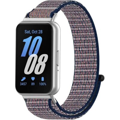 Techsuit - Watchband 22mm (W080) - Samsung Galaxy Fit3 - Navy Mosaic (Fabric), Uhrenarmband, Blau Techsuit - Watchband 22mm (W080) - Samsung Galaxy Fit3 - Navy Mosaic (Fabric), Uhrenarmband, Blau