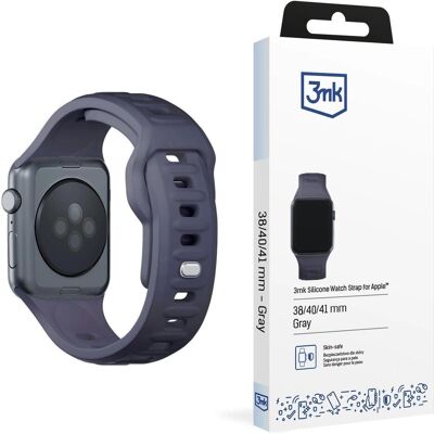 3MK Silicone Watch Strap szary/grey dla Apple Watch 38/40/41mm (Edelstahl, Silikon), Uhrenarmband, Grau 3MK Silicone Watch Strap szary/grey dla Apple Watch 38/40/41mm (Edelstahl, Silikon), Uhrenarmband, Grau