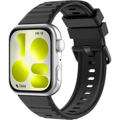 Techsuit - Watchband (W082) - Huawei Watch Fit 5 Pro - Black (Silicone), Uhrenarmband, Schwarz Techsuit - Watchband (W082) - Huawei Watch Fit 5 Pro - Black (Silicone), Uhrenarmband, Schwarz
