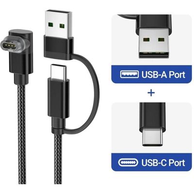 PowerGuard 2-in-1 90-Grad Garmin Smartwatch Ladekabel mit USB-C, USB-A, Smartwatch Zubehör, Schwarz PowerGuard 2-in-1 90-Grad Garmin Smartwatch Ladekabel mit USB-C, USB-A, Smartwatch Zubehör, Schwarz