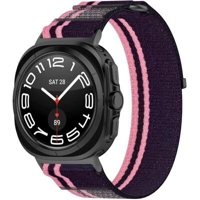 Techsuit - Watchband (W054) - Samsung Galaxy Watch Ultra 47mm - Pink / Black (Metall, Nylon), Uhrenarmband, Schwarz, Pink Techsuit - Watchband (W054) - Samsung Galaxy Watch Ultra 47mm - Pink / Black (Metall, Nylon), Uhrenarmband, Schwarz, Pink
