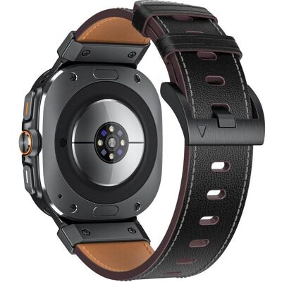 Tech-Protect Delta Pro Leather Strap for Samsung Galaxy Watch Ultra (47mm) - Black (Leder), Uhrenarmband, Schwarz Tech-Protect Delta Pro Leather Strap for Samsung Galaxy Watch Ultra (47mm) - Black (Leder), Uhrenarmband, Schwarz