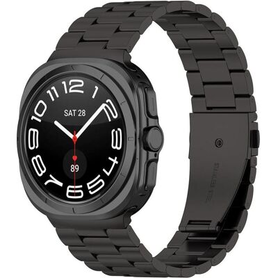 Techsuit - Watchband (W010) - Samsung Galaxy Watch Ultra 47mm - Black (Stainless Steel), Uhrenarmband, Schwarz Techsuit - Watchband (W010) - Samsung Galaxy Watch Ultra 47mm - Black (Stainless Steel), Uhrenarmband, Schwarz