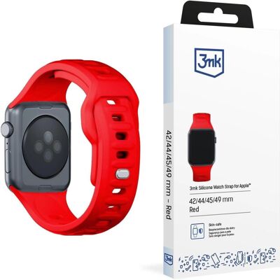 3MK Silicone Watch Strap czerwony/red dla Apple Watch 42/44/45/49mm (Silicone, Stainless Steel), Uhrenarmband, Rot 3MK Silicone Watch Strap czerwony/red dla Apple Watch 42/44/45/49mm (Silicone, Stainless Steel), Uhrenarmband, Rot