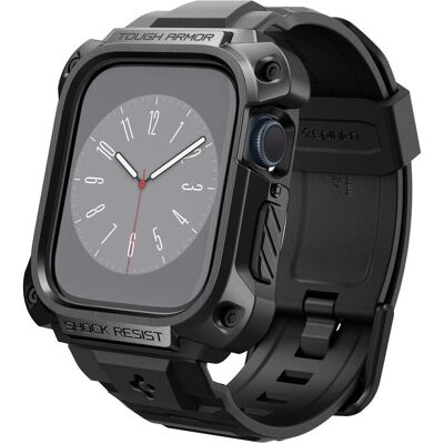 Spigen Tough Armor PRO Apple Watch 7/8 45mm czarny/metal black ACS05237, Smartwatch Zubehör, Schwarz Spigen Tough Armor PRO Apple Watch 7/8 45mm czarny/metal black ACS05237, Smartwatch Zubehör, Schwarz