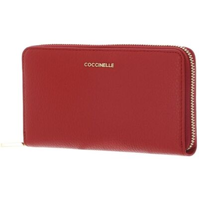 Coccinelle Damen, Portemonnaie, Metallic Soft Wallet Grained Leather, Rot Coccinelle Damen, Portemonnaie, Metallic Soft Wallet Grained Leather, Rot