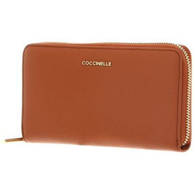 Coccinelle Damen, Portemonnaie, Metallic Soft Wallet Grained Leather, Orange, Braun Coccinelle Damen, Portemonnaie, Metallic Soft Wallet Grained Leather, Orange, Braun