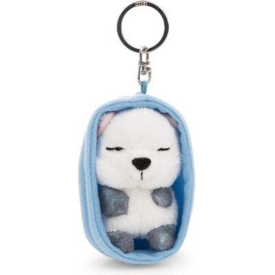 NICI, Unisex, Schlüsselanhänger, plush keychain sleeping polar fox 8 cm, Weiss, Blau NICI, Unisex, Schlüsselanhänger, plush keychain sleeping polar fox 8 cm, Weiss, Blau