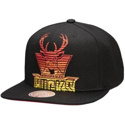 Mitchell & Ness, Unisex, Cap, NBA Milwaukee Bucks Hardwood Classics Cap - 6HSSMM20017 MBUBLCK, Schwarz, Orange, Rot, Gelb Mitchell & Ness, Unisex, Cap, NBA Milwaukee Bucks Hardwood Classics Cap - 6HSSMM20017 MBUBLCK, Schwarz, Orange, Rot, Gelb