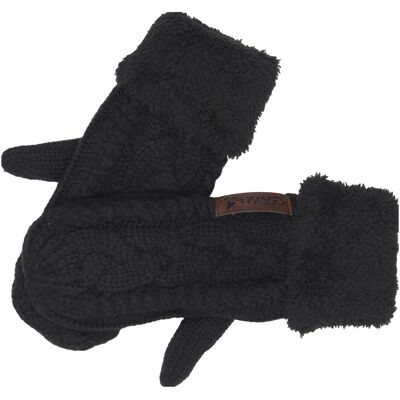 CATAGO Schwarze gestrickte Fäustlinge - Wintersporthandschuhe CATAGO Schwarze gestrickte Fäustlinge - Wintersporthandschuhe