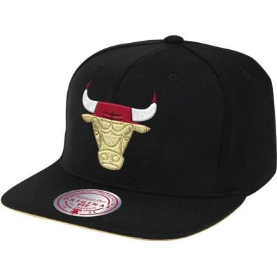 Mitchell & Ness, Unisex, Cap, NBA Chicago Bulls Snapback Cap - 6HSSMM19489-CBUBLCK, Schwarz, Gold Mitchell & Ness, Unisex, Cap, NBA Chicago Bulls Snapback Cap - 6HSSMM19489-CBUBLCK, Schwarz, Gold