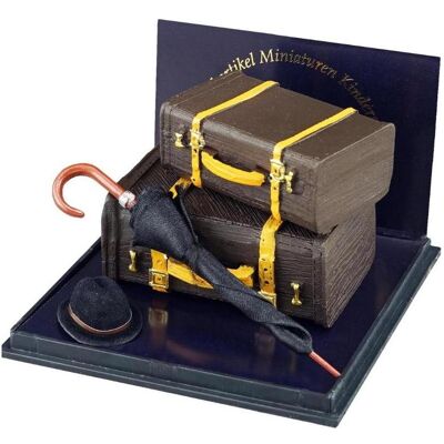Reutter, Miniaturen, 001.748/7 - Kofferset, Miniatur, mit Hut und Regenschirm Reutter, Miniaturen, 001.748/7 - Kofferset, Miniatur, mit Hut und Regenschirm