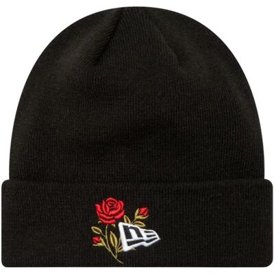 New Era, Unisex, Mütze, Strickmütze mit Rosen-Symbol und Bündchen, Schwarz New Era, Unisex, Mütze, Strickmütze mit Rosen-Symbol und Bündchen, Schwarz