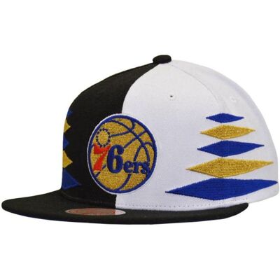 Mitchell & Ness, Unisex, Cap, NBA Diamond Cut Philadelphia 76ers Cap - HHSS1093-P76YYPPPBKWH, Weiss, Schwarz, Gold, Blau Mitchell & Ness, Unisex, Cap, NBA Diamond Cut Philadelphia 76ers Cap - HHSS1093-P76YYPPPBKWH, Weiss, Schwarz, Gold, Blau