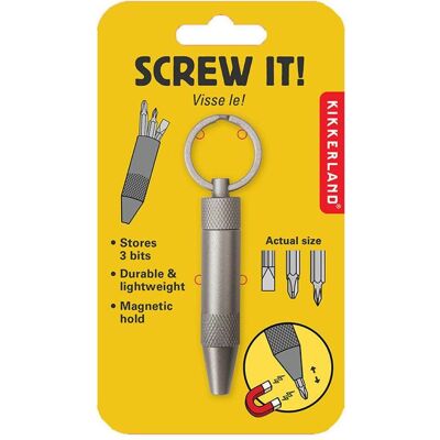 Kikkerland, Unisex, Schlüsselanhänger, - Screw It! - 1 x 3.5 x 0.5 inches, Silber Kikkerland, Unisex, Schlüsselanhänger, - Screw It! - 1 x 3.5 x 0.5 inches, Silber