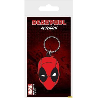 Pyramid Unisex, Schlüsselanhänger, Marvel Comics Rubber Schlüsselanhänger Deadpool Gesicht 6 cm, Schwarz, Rot Pyramid Unisex, Schlüsselanhänger, Marvel Comics Rubber Schlüsselanhänger Deadpool Gesicht 6 cm, Schwarz, Rot